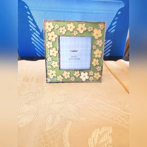 S. Sunflower Photo Frame Turquoise-Green/Silver Metal